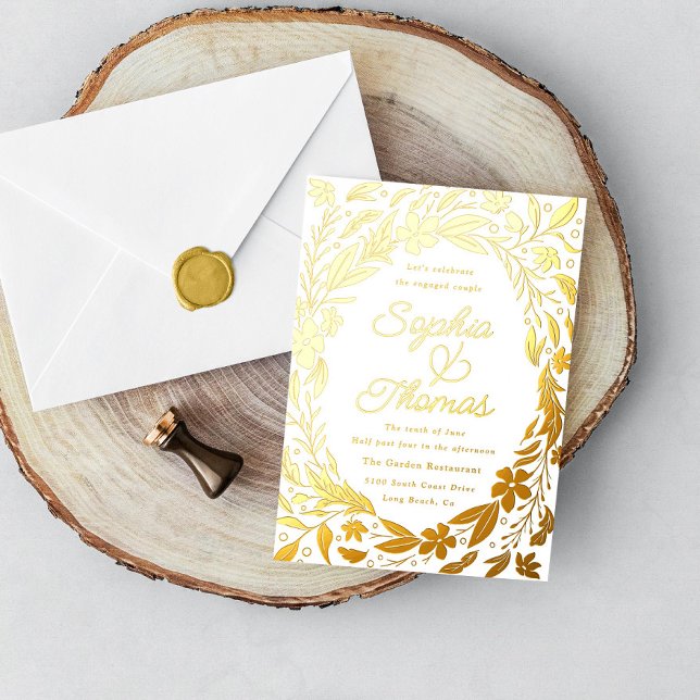 Floral Garden Engaged Couples Shower Gold (Creator Uploaded)