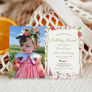 Floral garden Farmer's Market Birthday Brunch Invitation