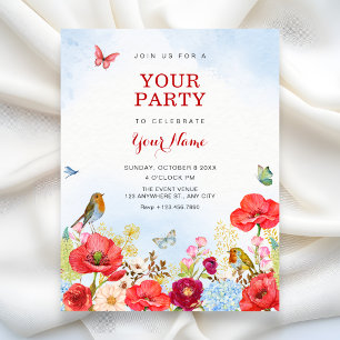 Floral garden invitation