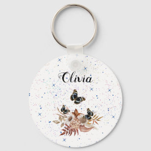 floral garden keychain