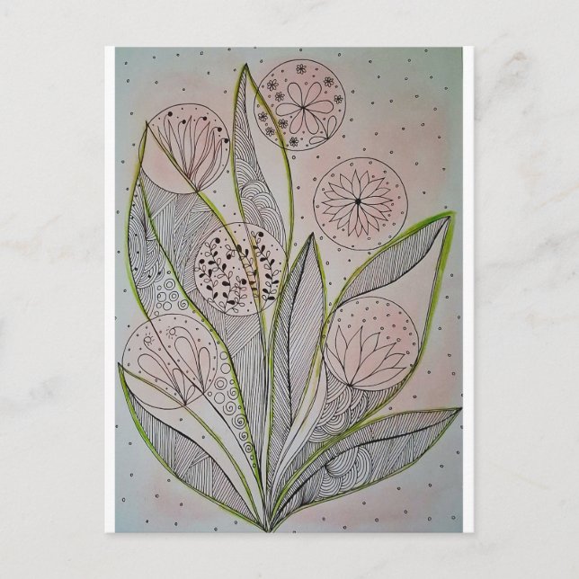  Floral Garden Mixed Media Postcard (Front)