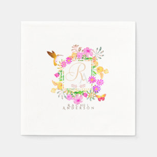 Floral Garden Monogram Napkin