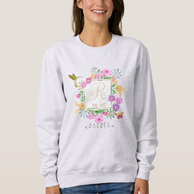 Floral Garden Monogram Sweatshirt (Front)