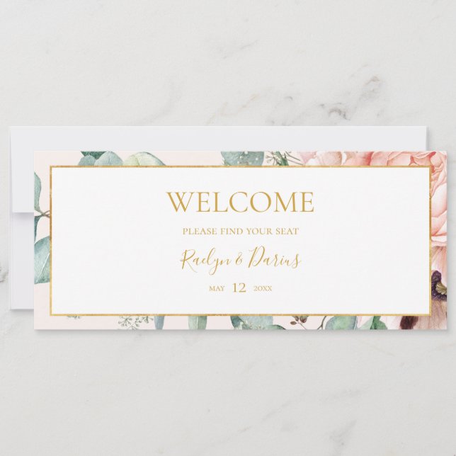 Floral Garden Pastel Hanging Seating Chart Header (Front)