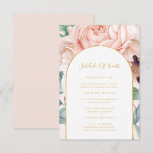Floral Garden Pastel Wedding Schedule of Events Enclosure Card