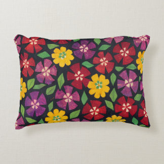 Floral Garden Pattern Accent Pillow