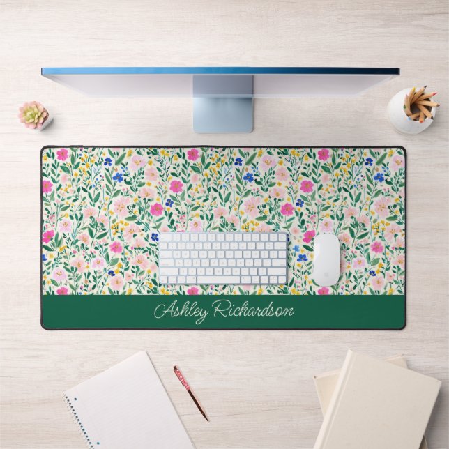 Floral Garden Personalized Desk Mat (Bureau 1)