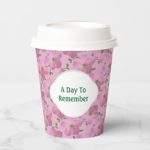 Floral Garden Pink Geranium any Text on any Colour Paper Cups