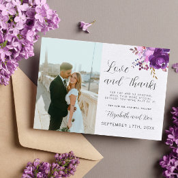 Floral Garden Purple Lilac Lavender Thank You Card