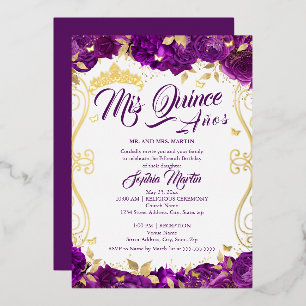 Floral Garden Purple Mis Quince Quinceanera 
