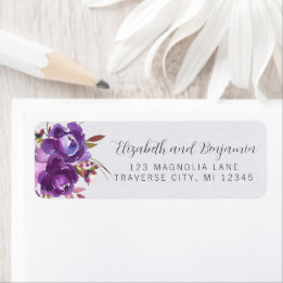 Floral Garden Purple Violet Lavender Peony Address