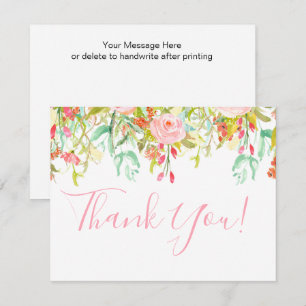 Floral Garden Rose Merci Carte de note