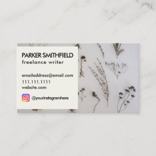 Floral Garden Rustic Flowers Social Media Business Card