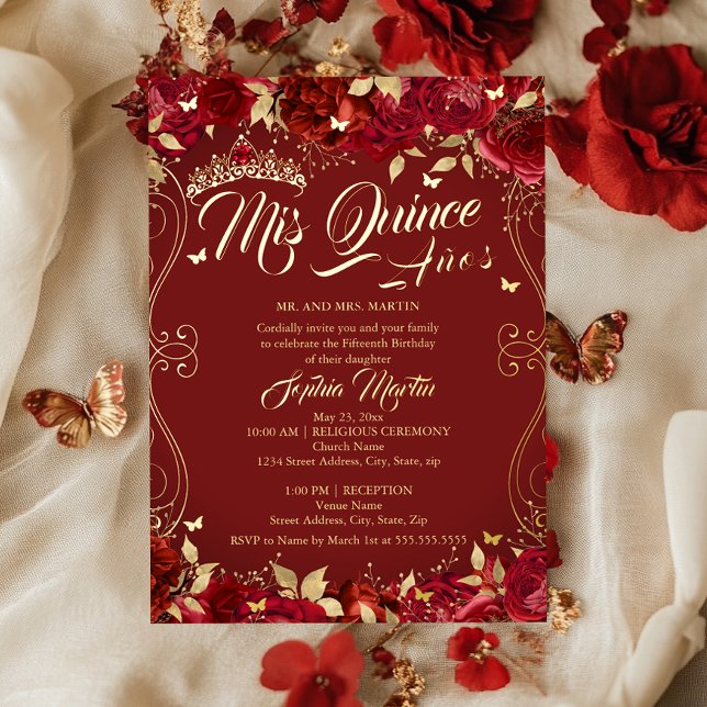 Floral Garden Scroll Ruby Mis Quince Quinceanera  (Creator Uploaded)