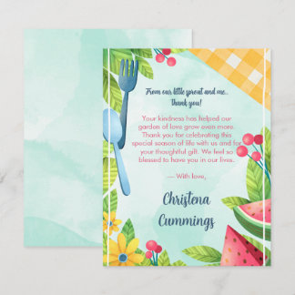 Floral Garden Seeds of Love Baby Shower Thank You  Card
