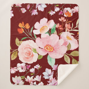 Floral Garden Sherpa Blanket