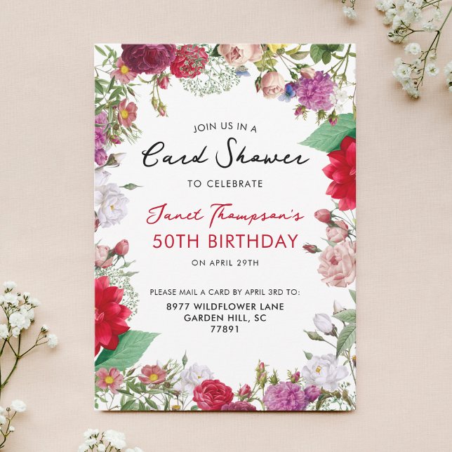 Floral Garden Shower by Mail Birthday Invitation (Creator Uploaded)