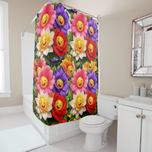 Floral garden shower curtain