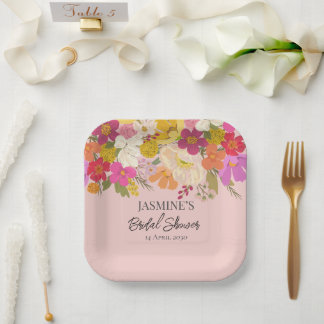 Floral Garden Summer Bridal Shower Paper Plate