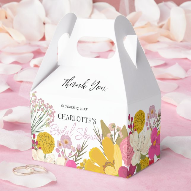 Floral Garden Summer Bridal Shower Thank You  Favor Box (Wedding)