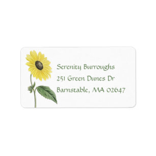 Floral Garden Summer Yellow Sunflower  Label