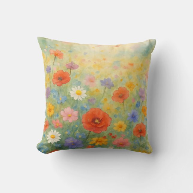 Floral Garden Throw Pillow (Front)