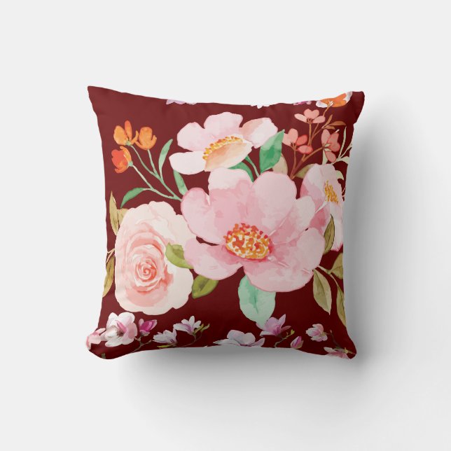 Floral Garden  Throw Pillow (Front)