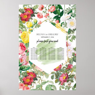 Floral Garden, Watercolor Wedding Seating Chart