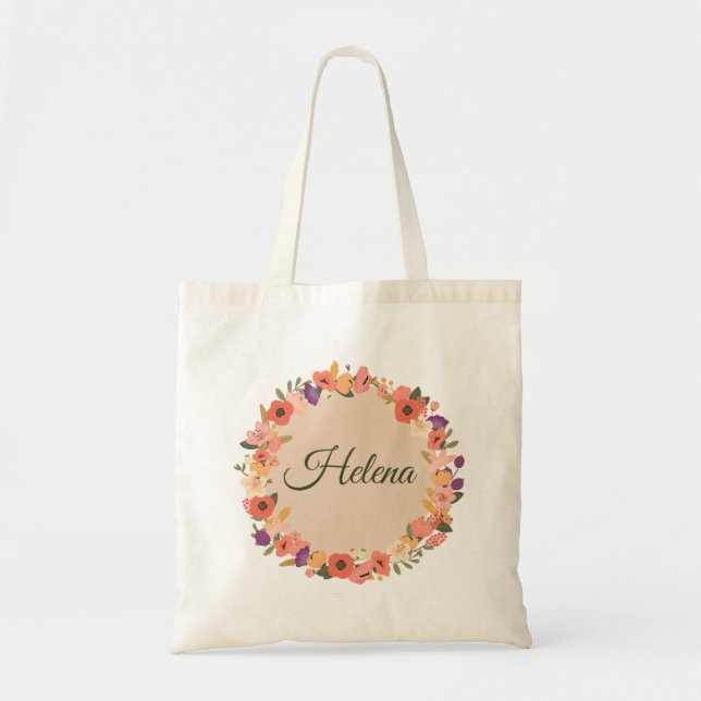Floral Garden Wedding/Bridal Shower Tote Bag (Front)