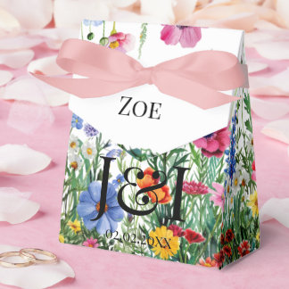 Floral garden wedding favor box