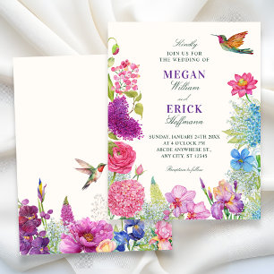 Floral garden wedding invitation