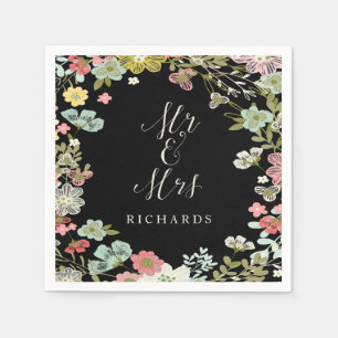 Floral Garden Wedding Personalized Napkins