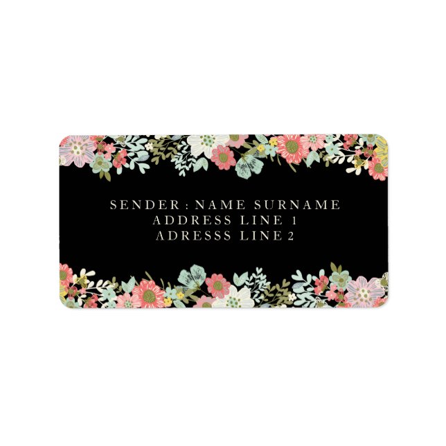 Floral Garden Wedding Retourner Adresse Étiquettes (Devant)