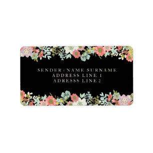 Floral Garden Wedding Return Address Labels