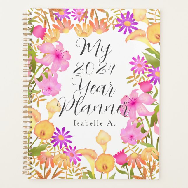 Floral Garden White Planner (Front)