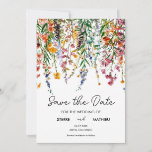 Floral Garden Wildflowers  Save The Date