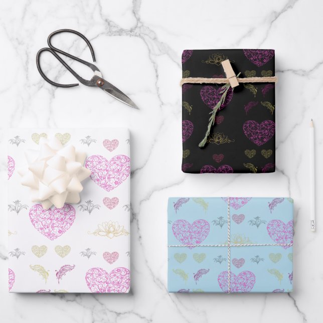 floral garden wrapping paper sheet (Front)