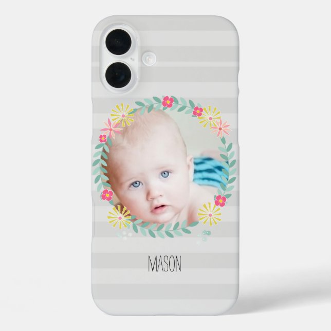 Floral Garland New Baby Photo Case-Mate iPhone Case (Back)
