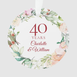 Floral Garland rose 40e anniversaire de la Mariage