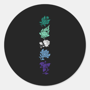 Floral Gay Male Pride Subtle Mlm Lgbtq Vincian Flo Classic Round Sticker