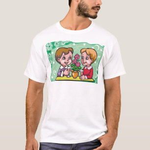 Floral Gemini twin boys with flowers T-Shirt