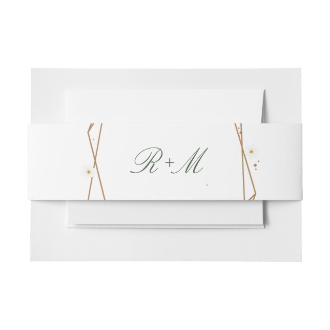 floral geometric belly band invitation belly band (Front Example)