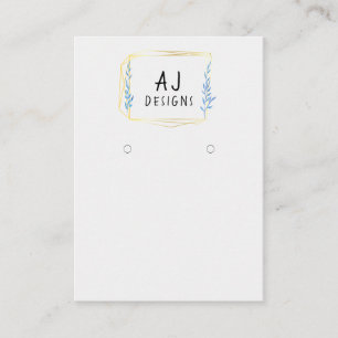 Floral Geometric Gold Earring Display Card