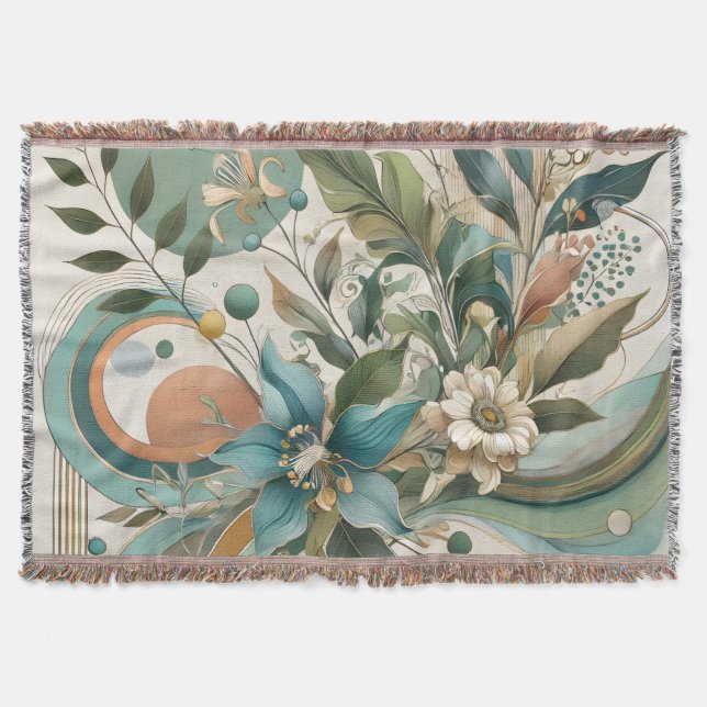 Floral Geometric Harmony Blanket (Front)