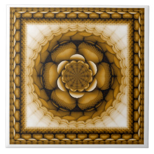 Floral geometric ornament tile