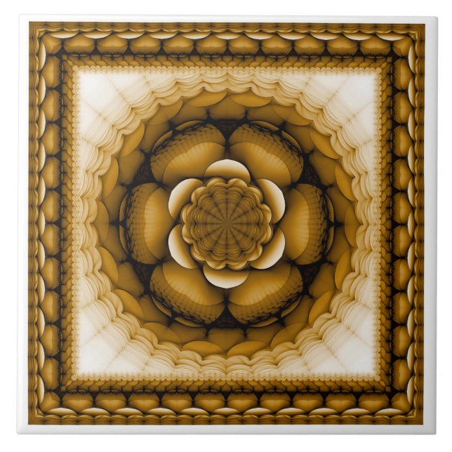 Floral geometric ornament tile (Front)