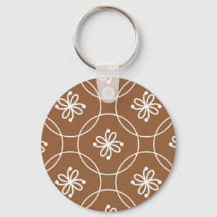 Floral geometric: vintage art pattern. keychain