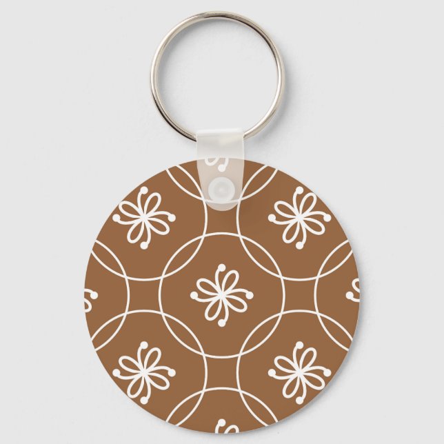 Floral geometric: vintage art pattern. keychain (Front)