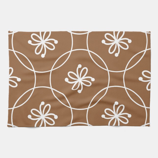 Floral geometric: vintage art pattern. kitchen towel (Horizontal)