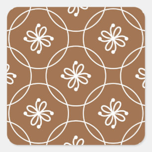 Floral geometric: vintage art pattern. square sticker
